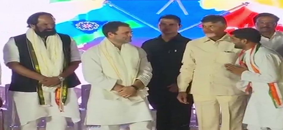 Telangana Elections: Rahul Gandhi shares dais with Chandrababu Naidu, calls TRS a 'B team' of BJP