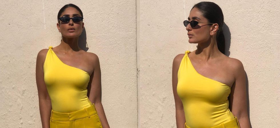 Kareena Kapoor looked bright and beautiful in a yellow thigh-high slit  gown- See latest pics – India TV