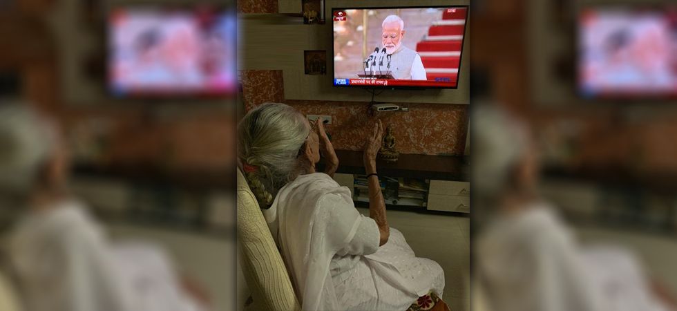 As PM Narendra Modi takes oath, mother Heeraben Modi watches swearing-in ceremony