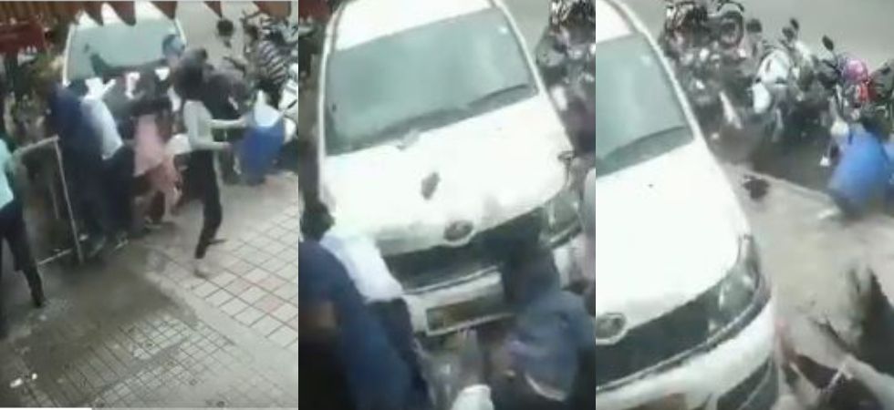 Drunk driver rams into pedestrians outside Bengaluru hotel, CCTV captures shocking visuals