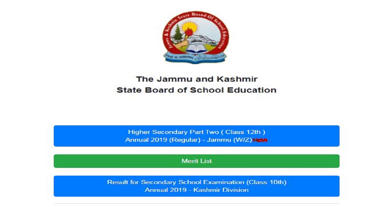 JKBOSE Higher Secondary Class 12 Result 2019 Declared