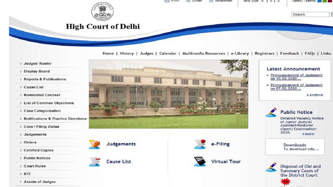 Delhi High Court Releases Recruitment Notification 2020