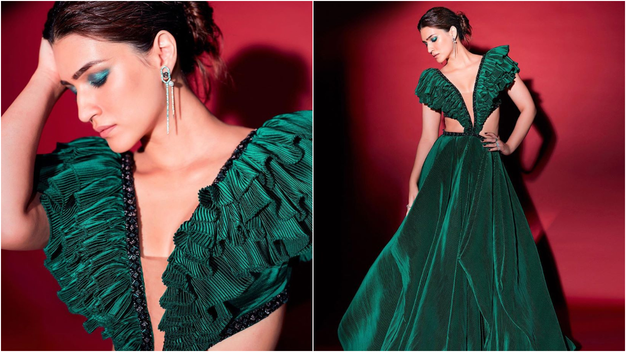 Kriti Sanon Looks Drop Dead Gorgeous In Bold Emerald Gown And Shimmery Eyes